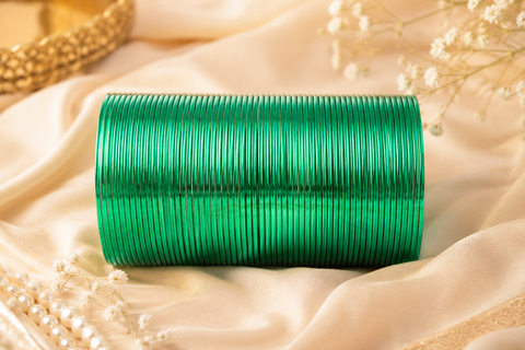 Sea green Colour Metal Bangles , 3dozen In One Set (slight variation in color may occur )