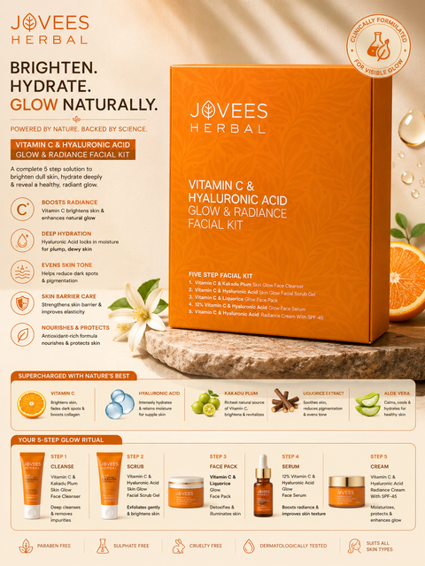 JOVEES VITAMIN C & HYALURONIC ACID GLOW & RADIANCE FACIAL KIT