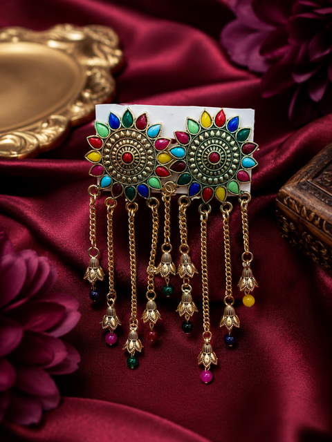 Beautiful Oxidised multicoloured Earrings Jhumka