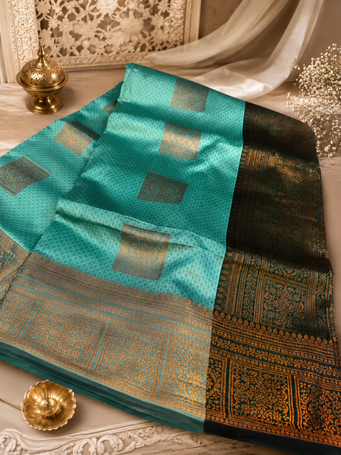 Soft Silk Saree with contrast beautiful pallu and blouse