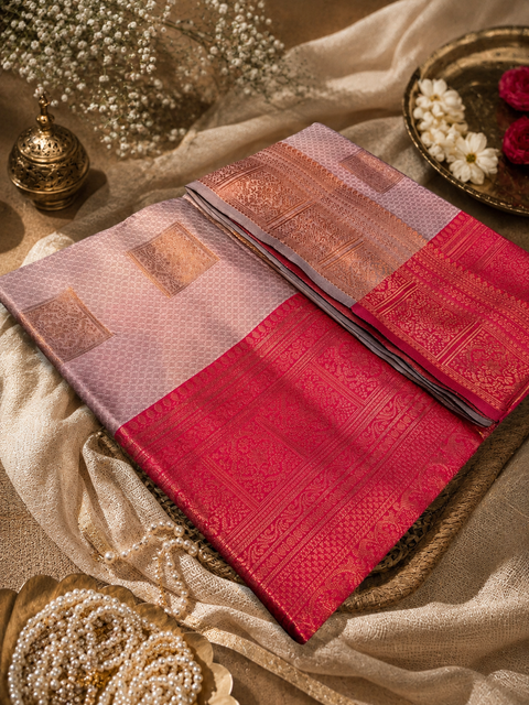 Soft Silk Saree with contrast beautiful pallu and blouse