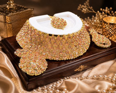 Golden Jerkan Stone Beautiful Necklace Set