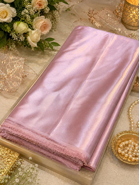 Dusty Rose Pink colour Satin beautiful soft fabric(Per meter) 112cm width(slight variation in color is possible)