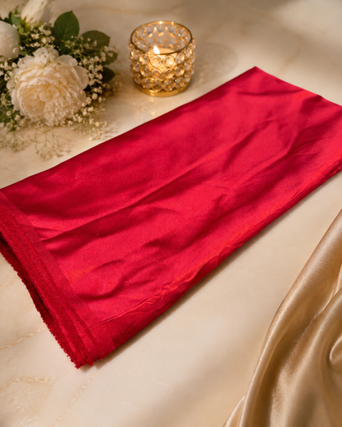 Ruby Red colour Satin beautiful soft fabric(Per meter) 112cm width(slight variation in color is possible)