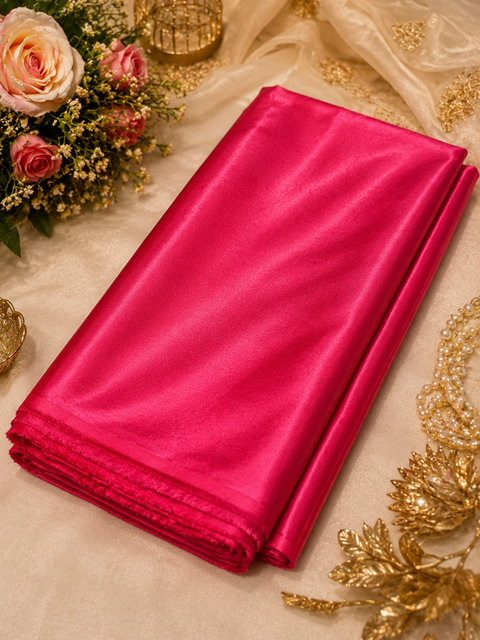 Fuchsia Pink colour Satin beautiful soft fabric(Per meter) 112cm width(slight variation in color is possible)