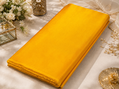 Marigold Yellow  colour Satin beautiful soft fabric(Per meter) 112cm width(slight variation in color is possible)