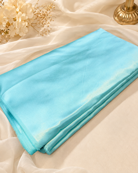 Aqua Blue colour Satin beautiful soft fabric(Per meter) 112cm width(slight variation in color is possible)