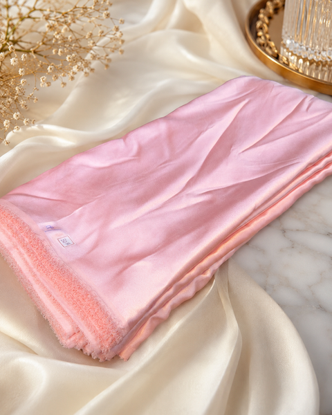 Blush Pink colour Satin beautiful soft fabric(Per meter) 112cm width(slight variation in color is possible)