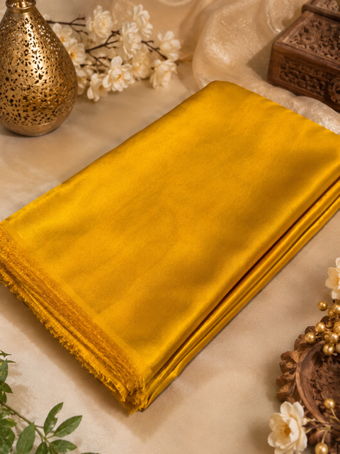 Mustard Gold colour Satin beautiful soft fabric(Per meter) 112cm width(slight variation in color is possible)