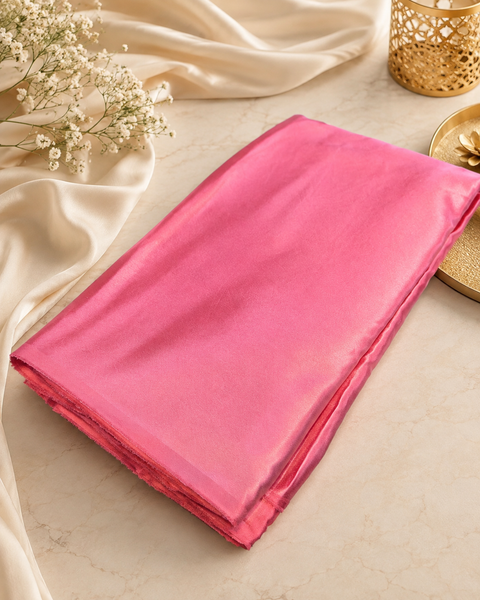 Flamingo Pink colour Satin beautiful soft fabric(Per meter) 112cm width(slight variation in color is possible)