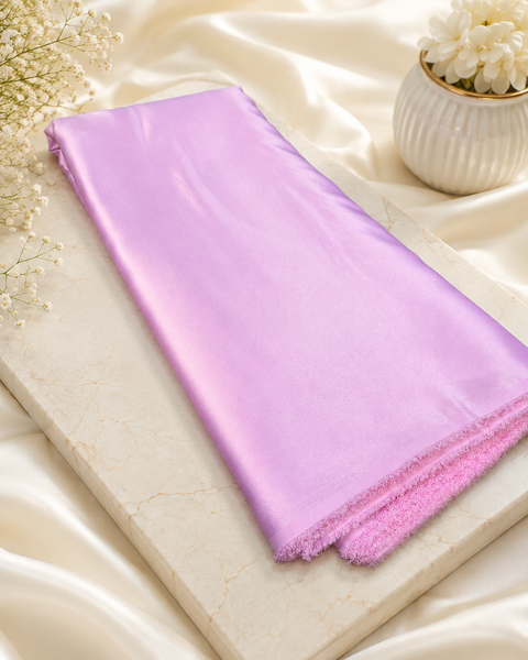 Lavender Pink colour Satin beautiful soft fabric(Per meter) 112cm width(slight variation in color is possible)