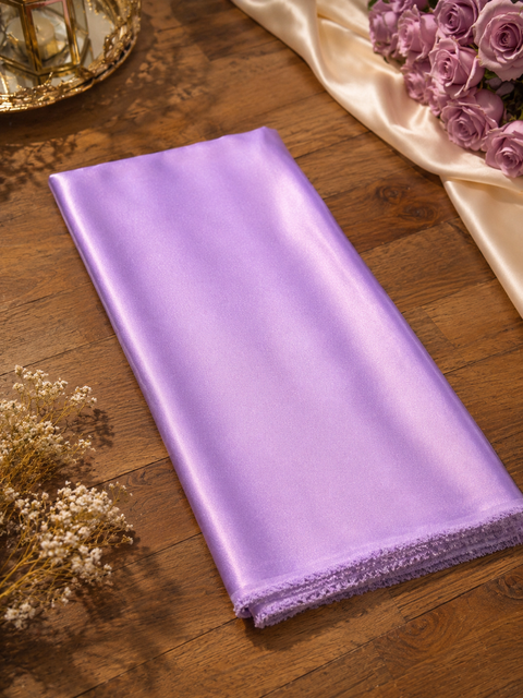 Lavender colour Satin beautiful soft fabric(Per meter) 112cm width(slight variation in color is possible)