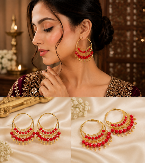 Pearls With Pipal Patti Punjabi Balian (slight variations in color and design is possible)