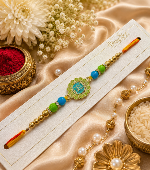 Meenakari work Beautiful Stone Work Rakhi in nice box pack