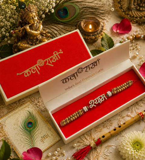 AD design Beautiful Stone Work Rakhi in nice box pack