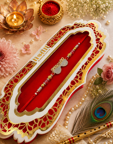 AD stone Beautiful Stone Work Rakhi in nice pack gift card