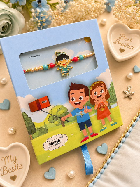 (Video clip attached)KIDS special Beautiful Rakhi in nice pack gift box with beautiful message