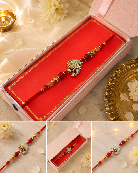 Beautiful Stone Work Rakhi in nice pack gift box