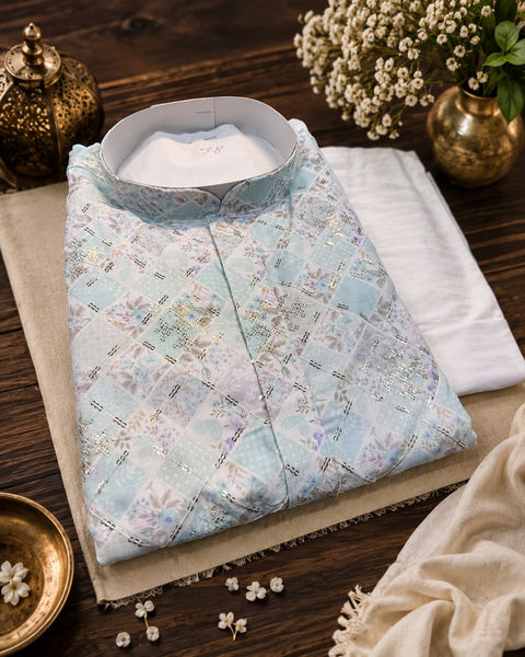 Cotton Rayon based very soft beautiful Print work with sequin work at front and back designer Kurta & Pajama (slight variation in color and design is possible)