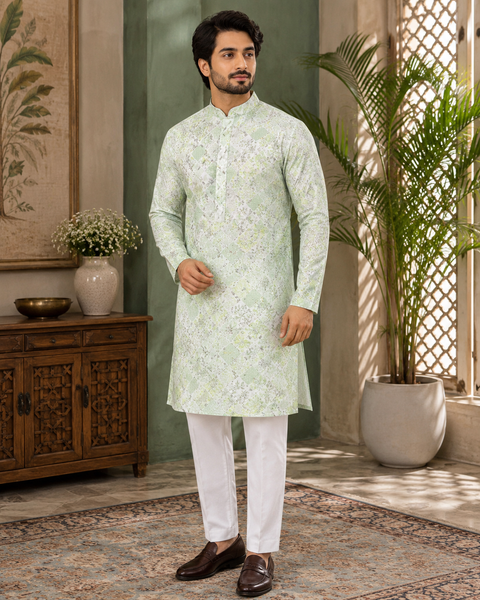 Cotton Rayon based very soft beautiful Print work with sequin work at front and back designer Kurta & Pajama (slight variation in color and design is possible)