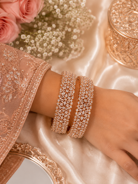 Rosegold and silver design American diamond Kade (2 KAde) (slight variations in color and design is possible)