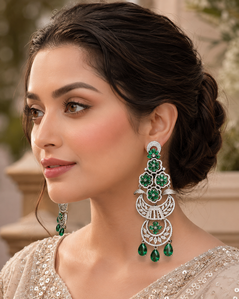 Amazing and stylish American Diamond Earrings(slight variations in color and design is possible)