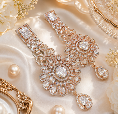 Amazing and stylish American Diamond Earrings (slight variations in color and design is possible)