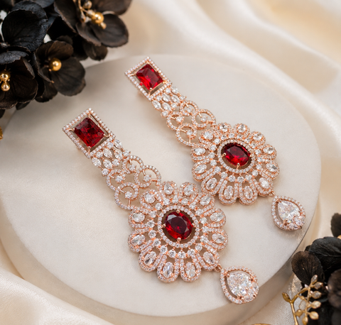 Amazing and stylish American Diamond Earrings (slight variations in color and design is possible)