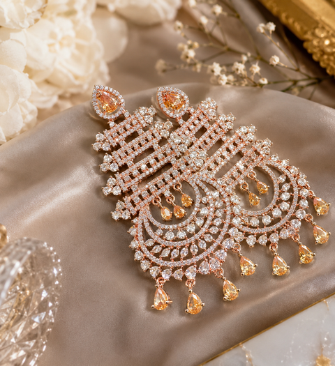 Bigger size Amazing and stylish American Diamond Earrings (slight variations in color and design is possible)