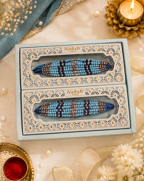 Elegant Evil Eye blue beaded Rakhi Dhaaga (price per dhaaga)