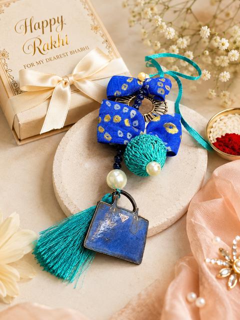 Bhabhi Rakhi Pearls beaded Beautiful  Work latkan style