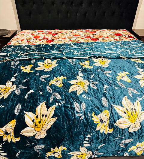 Warm/Winter Super Soft Fleno Super King Size Duvet Cover Of Reversible Design