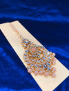 Rose Gold Pearls Tikka With Kundan Stone