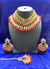 Ruby and silver kundan necklace