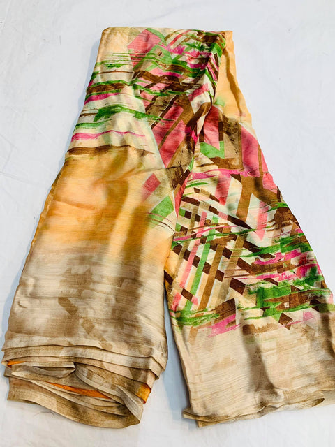 Latest Summer Printed Saree With Soft Chiffon fabric