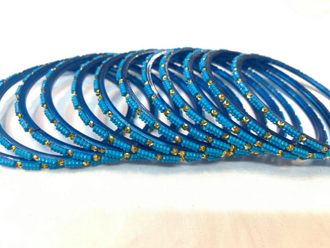 Glass bangles Sky blue colour , 1 dozen in pack Size-2.10