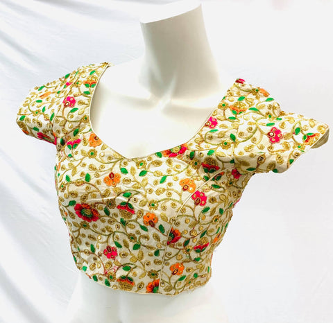 Multi Colour Embroidered Blouse (Upto Size 40)