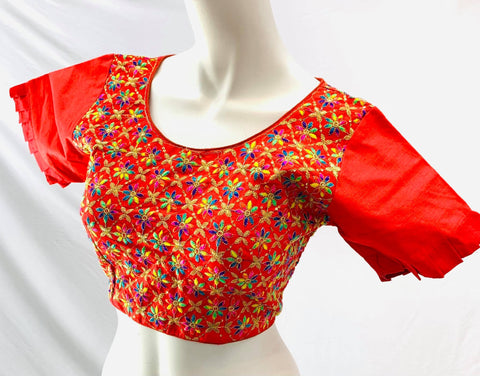 multicolour embroidered Blouse (Upto size 42)