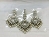 Silver stone and pearls earring & tikka set
