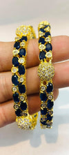 American Diamond bangles with dark blue stones
