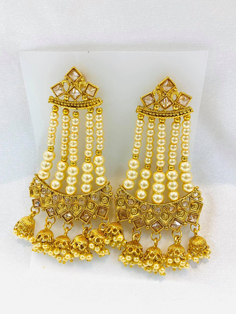 Latest earrings with polki stones
