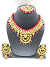 latest gold plated necklace with mehroon pearls
