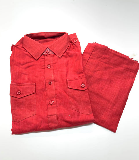 Mehroon Gents Pathani Kurta With Salwar Cotton Based