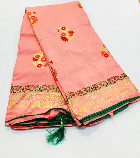 Simple printed saree on glace cotton based