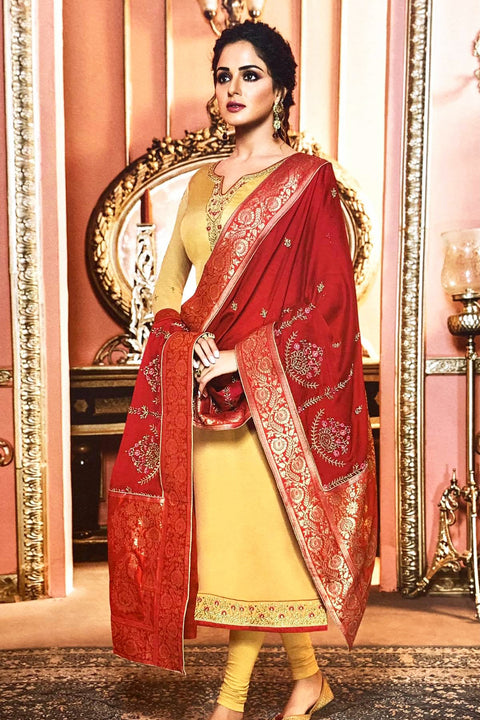 Latest designer suit with stone work and heavy dupatta