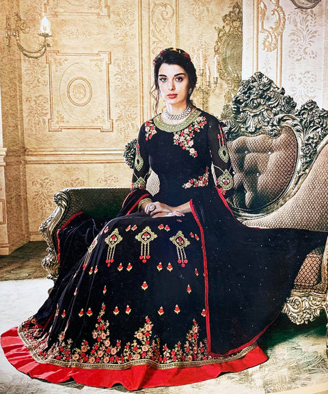 Pure georgette with heavy deep embroidery dress (no copy)