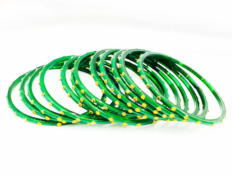 Dark green Colour Hard Glass Bangles (1 Dozen)