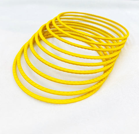 Yellow Metal Mat Look Bangles (2 Dozen)