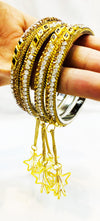 Jerkan bangles with latkan set (4 Bangles)