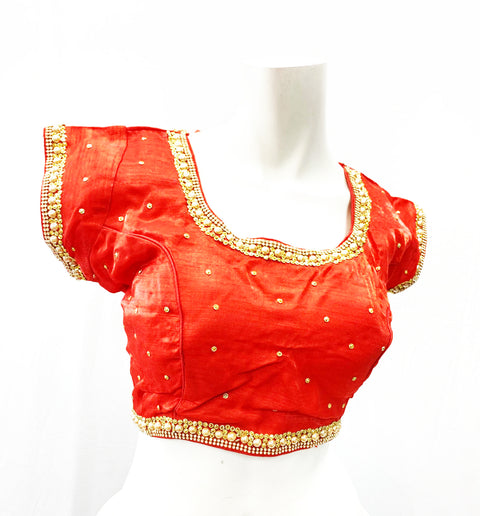 Size 44 Red Colour Stone work blouse (upto 46)